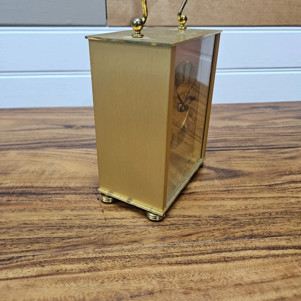 Seth Thomas Pembrooke Carriage Clock Brass Quartz West Germany 424 Vintage